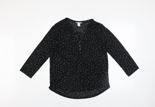 Womens UK Size 12 H&M Black Basic Blouse