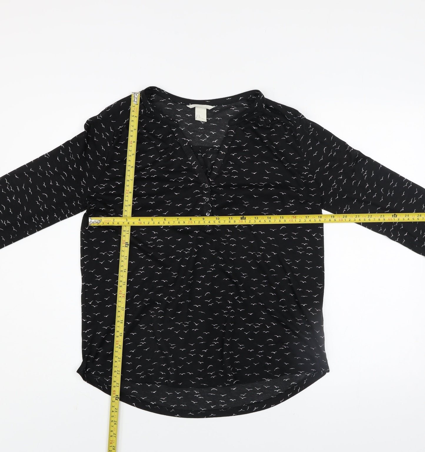 Womens UK Size 12 H&M Black Basic Blouse