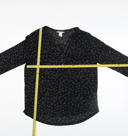 Womens UK Size 12 H&M Black Basic Blouse