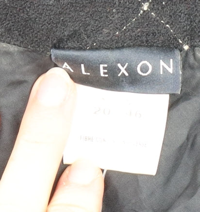 Alexon Women's Black Wool A-Line Quilted Midi Skirt Size 20