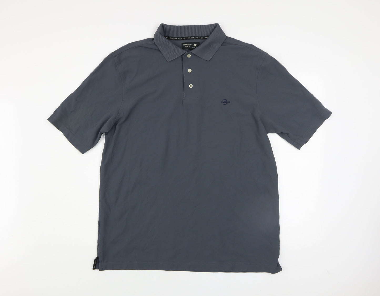 Swallow Golf Men’s Grey Large Polo Shirt 100% Nylon Activewear Top