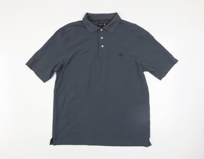 Swallow Golf Men’s Grey Large Polo Shirt 100% Nylon Activewear Top