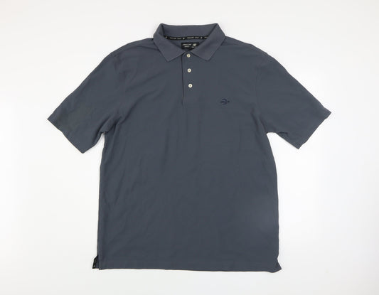 Swallow Golf Men’s Grey Large Polo Shirt 100% Nylon Activewear Top