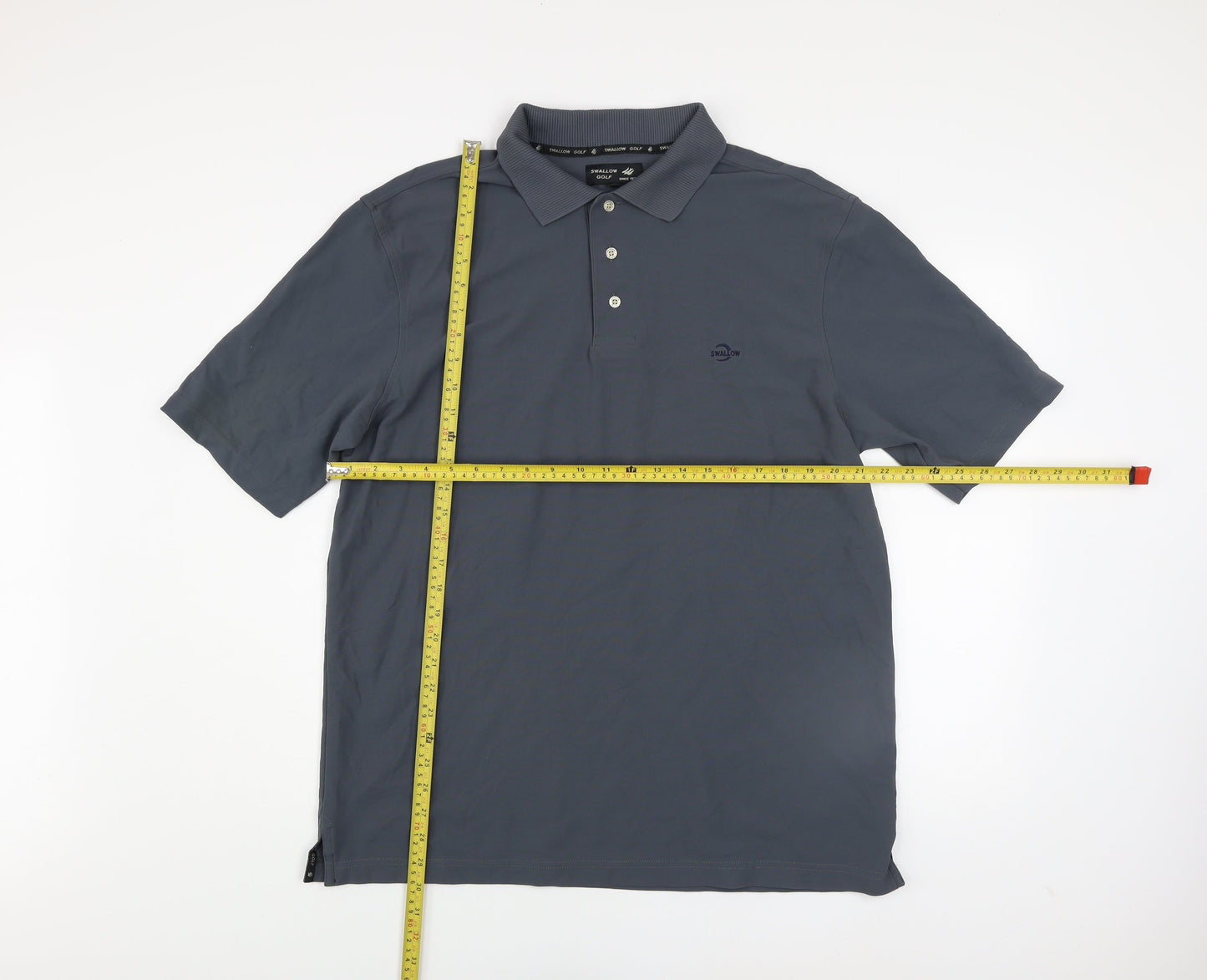 Swallow Golf Men’s Grey Large Polo Shirt 100% Nylon Activewear Top