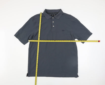 Swallow Golf Men’s Grey Large Polo Shirt 100% Nylon Activewear Top