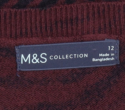 Womens UK Size 12 Marks and Spencer Brown Pullover Jumper