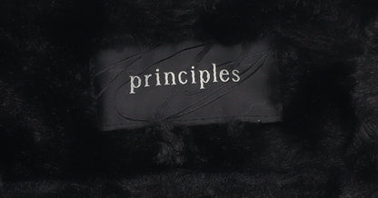 Principles Women's Black Faux Fur Trim Waistcoat Size 10