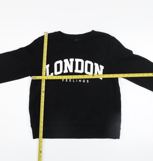 Womens UK Size S Pieces Black Pullover Sweatshirt