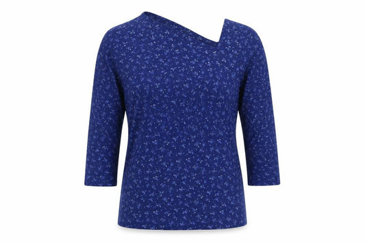 Womens UK Size M Evita Blue Basic T-Shirt