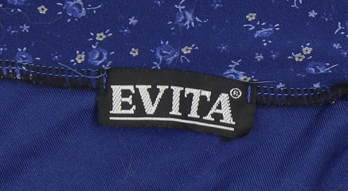 Womens UK Size M Evita Blue Basic T-Shirt