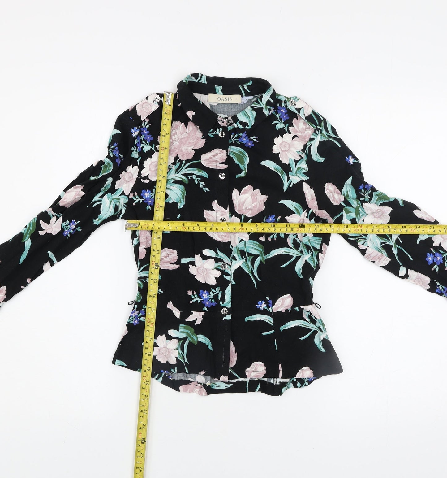 Womens UK Size 6 Oasis Black Tunic Blouse