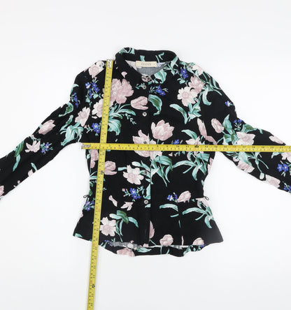 Womens UK Size 6 Oasis Black Tunic Blouse