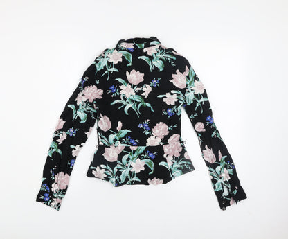 Womens UK Size 6 Oasis Black Tunic Blouse