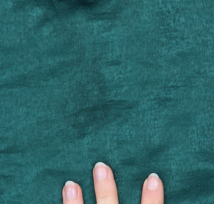 PrettyLittleThing Women's Green Cropped Satin Blouse UK 12