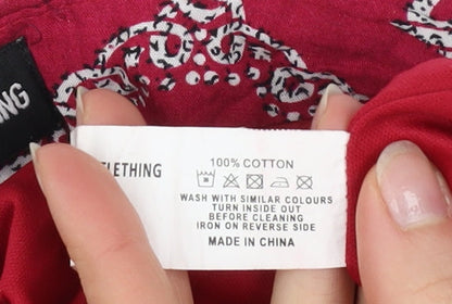 PrettyLittleThing Women’s Red Elephant Print Cotton Mini Skirt Size 12