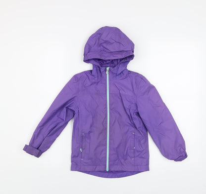 Mountain Warehouse Girls Purple Waterproof Hooded Rain Jacket 5-6 Years