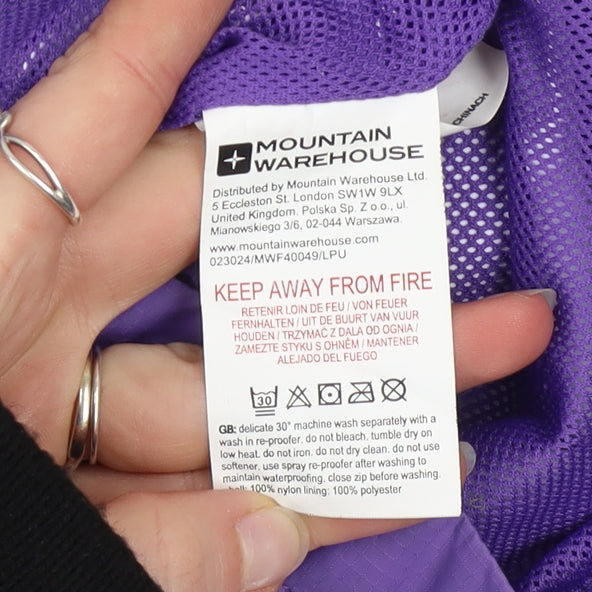 Mountain Warehouse Girls Purple Waterproof Hooded Rain Jacket 5-6 Years