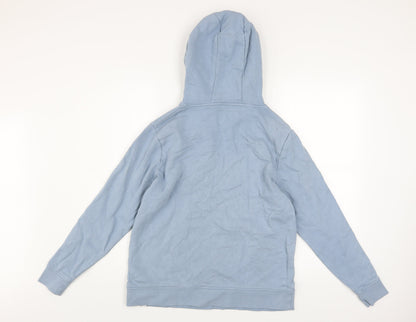 Animal Womens Blue Pullover Hoodie UK 12 Organic Cotton Floral Logo