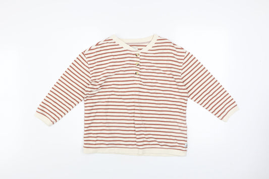 Womens UK Size 10 Fat Face Beige Henley Sweatshirt