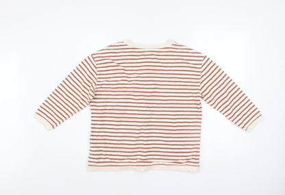 Womens UK Size 10 Fat Face Beige Henley Sweatshirt