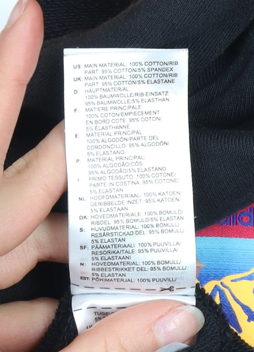 Adidas Men's Black Pullover Hoodie M Logo Sportswear Graphic