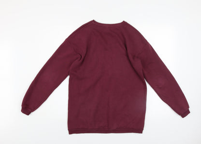 Harry Potter Girls Red Pullover Sweatshirt 12-13 Years Fleece Graphic Print