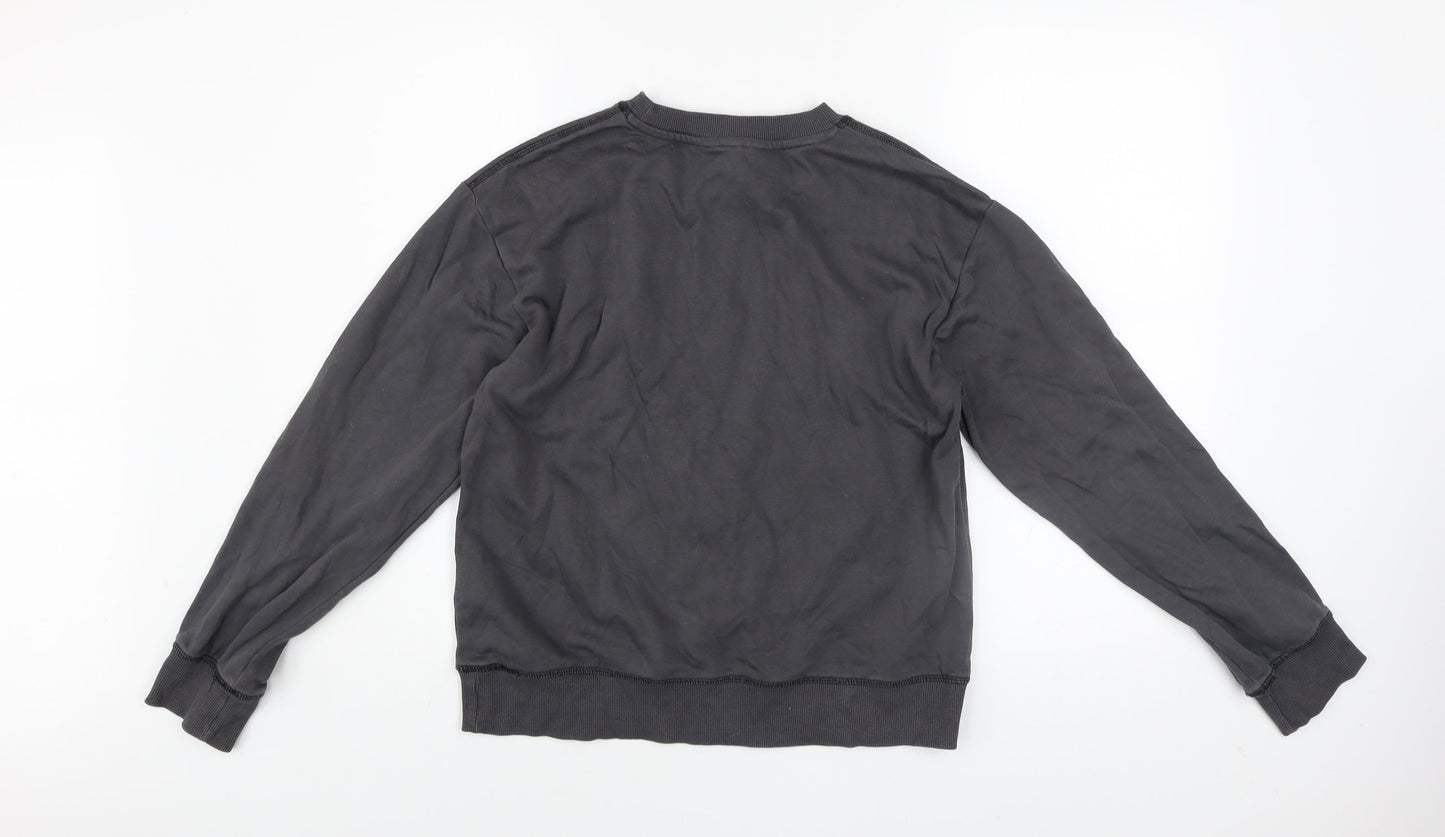 H&M Womens Black New York Pullover Sweatshirt XS Cotton Blend