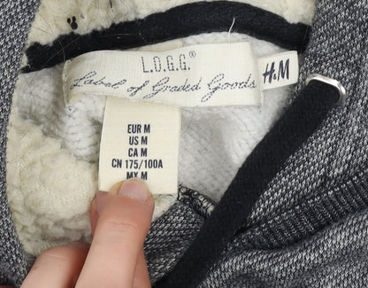 Mens UK Size M H&M Grey Pullover Hoodie