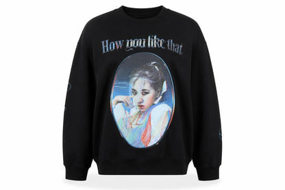 Womens UK Size S BLACKPINK Black Pullover Sweatshirt