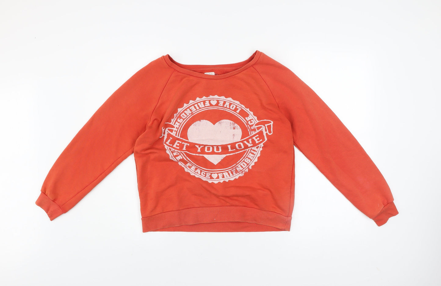 Womens UK Size M Zara Orange Pullover Sweatshirt