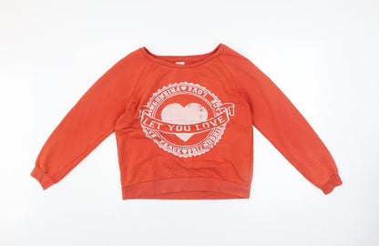 Womens UK Size M Zara Orange Pullover Sweatshirt