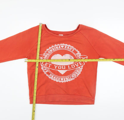 Womens UK Size M Zara Orange Pullover Sweatshirt