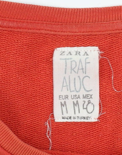 Womens UK Size M Zara Orange Pullover Sweatshirt