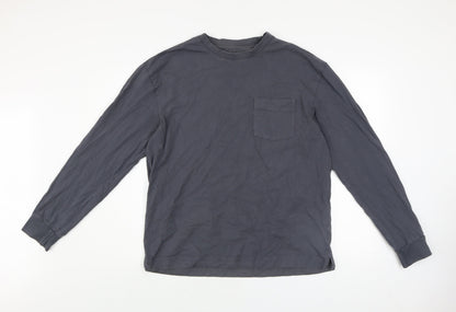 Dunnes Stores Men's Navy Long Sleeve Cotton Crew Neck Top Medium