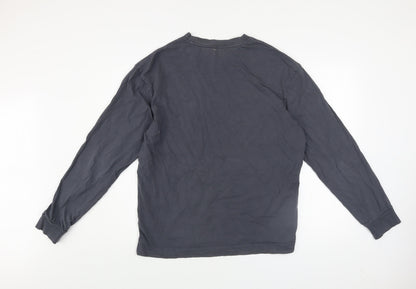 Dunnes Stores Men's Navy Long Sleeve Cotton Crew Neck Top Medium