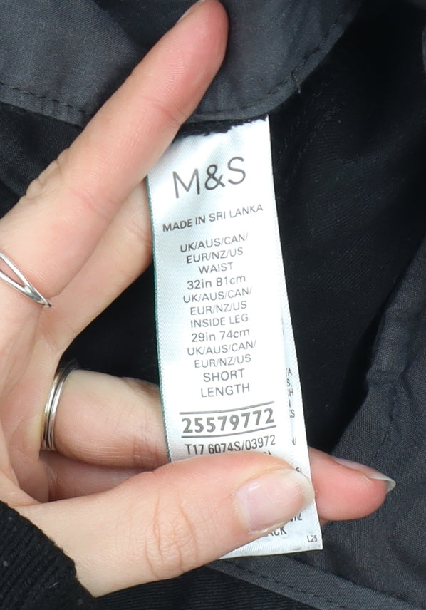 Marks and Spencer Men’s Black Slim Fit Chino Trousers 32x29