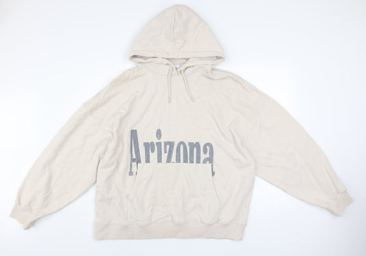 Mens UK Size L Topman Beige Pullover Hoodie