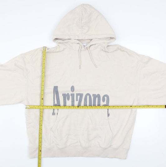 Mens UK Size L Topman Beige Pullover Hoodie