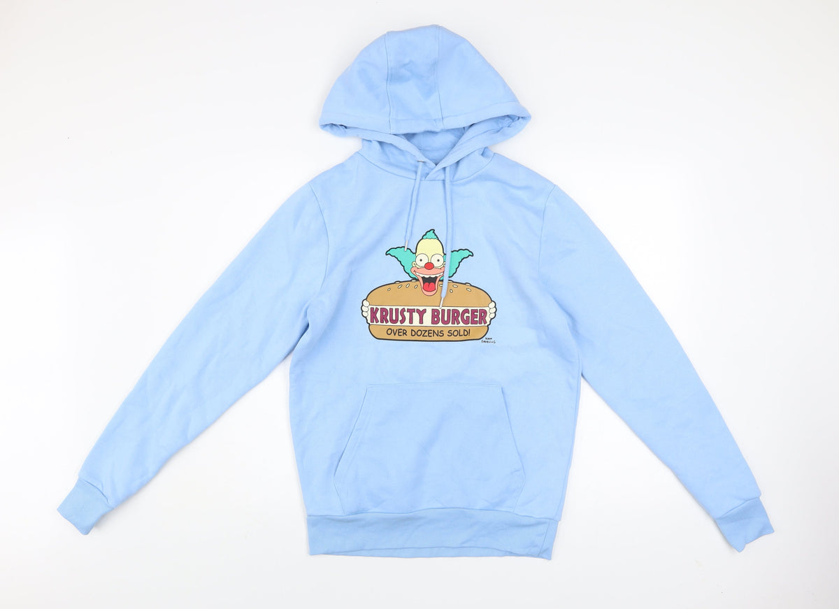 Mens UK Size S The Simpsons Blue Pullover Hoodie