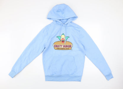 Mens UK Size S The Simpsons Blue Pullover Hoodie