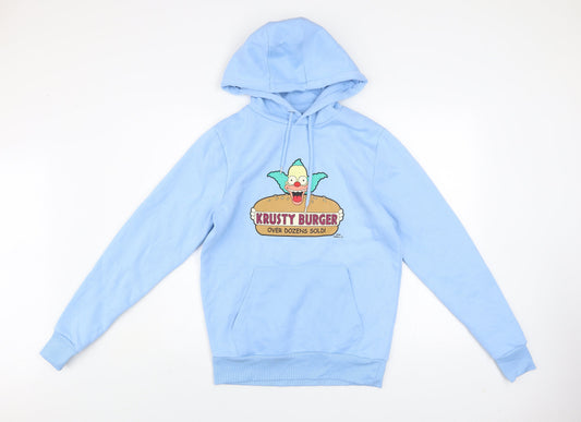 Mens UK Size S The Simpsons Blue Pullover Hoodie