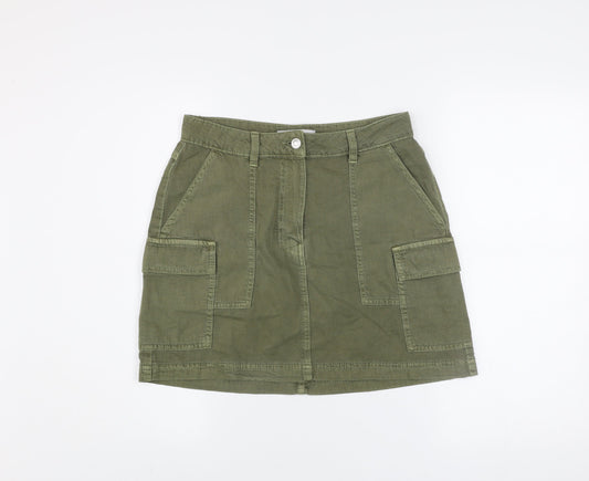 Primark Women’s Green Cargo Short Skirt Size 10 Cotton Twill