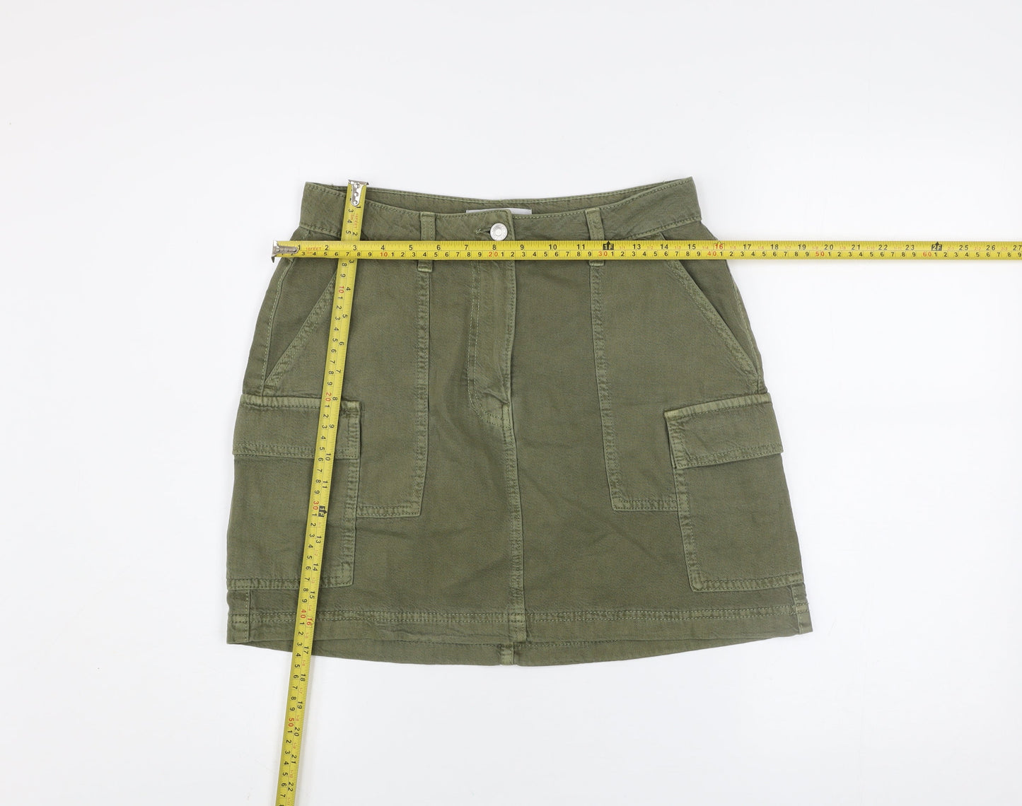 Primark Women’s Green Cargo Short Skirt Size 10 Cotton Twill