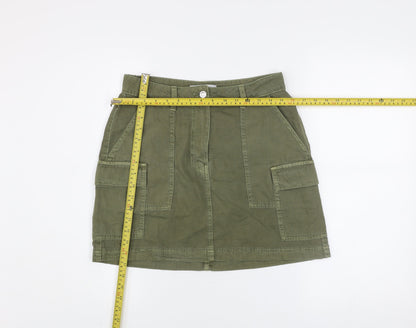 Primark Women’s Green Cargo Short Skirt Size 10 Cotton Twill