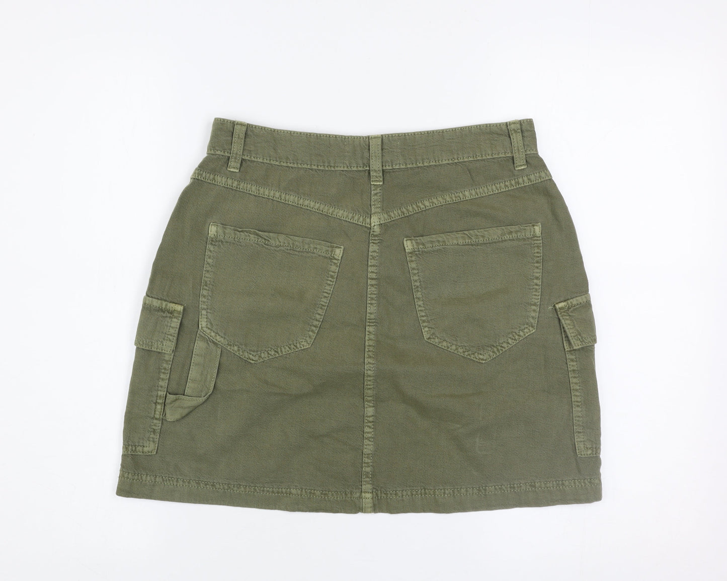 Primark Women’s Green Cargo Short Skirt Size 10 Cotton Twill
