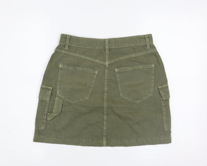 Primark Women’s Green Cargo Short Skirt Size 10 Cotton Twill