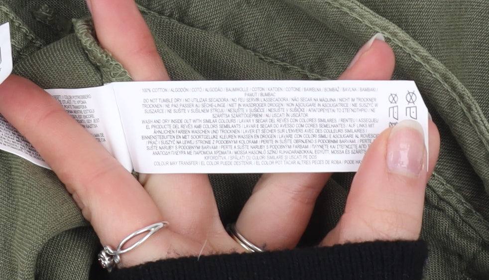 Primark Women’s Green Cargo Short Skirt Size 10 Cotton Twill