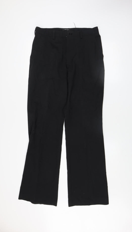 Selected Men's Black Wool Blend Regular Fit Dress Trousers 32/34