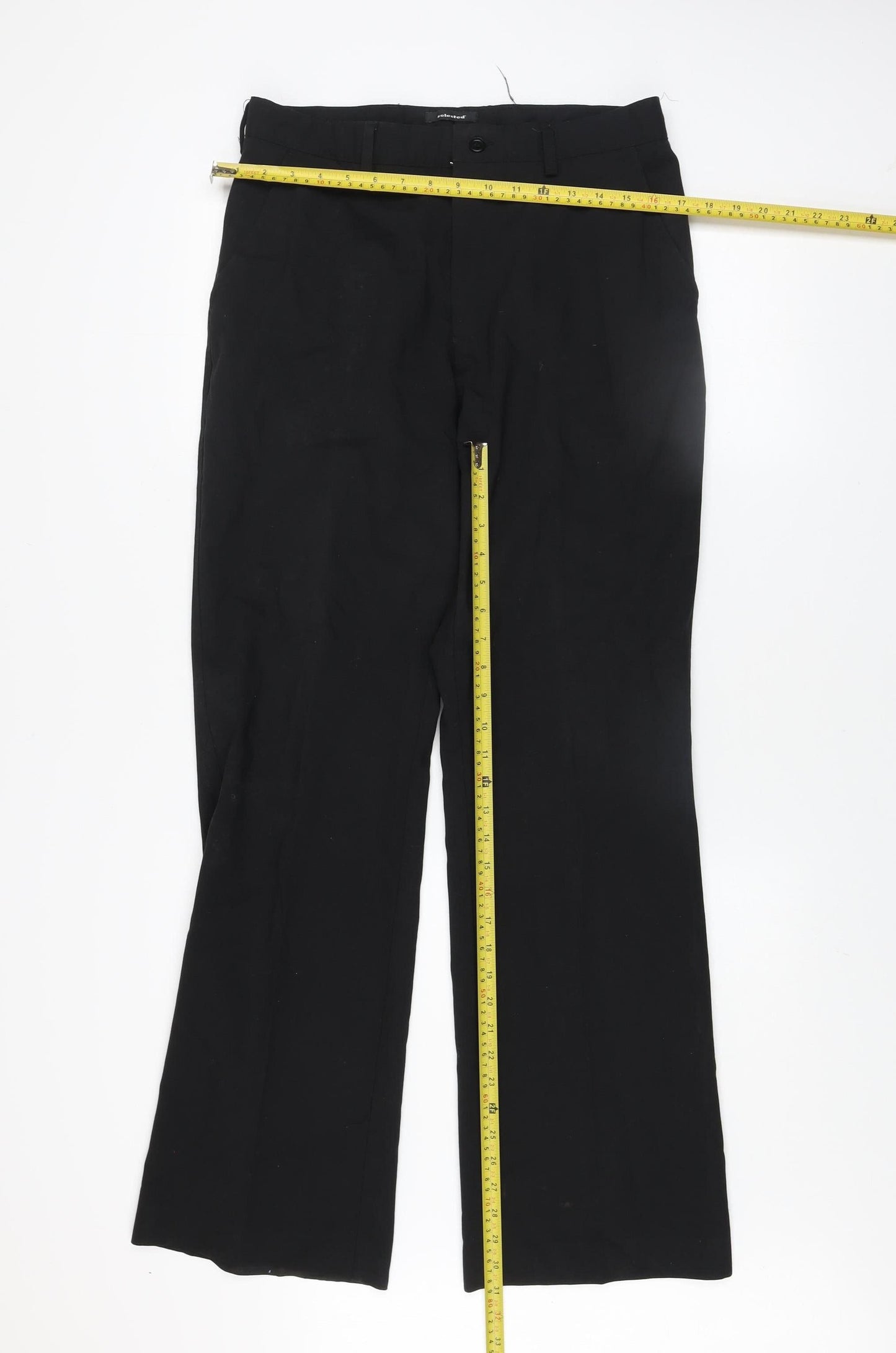 Mens UK Size 32/34 Selected Regular Fit Business Formal Workwear Black Trousers