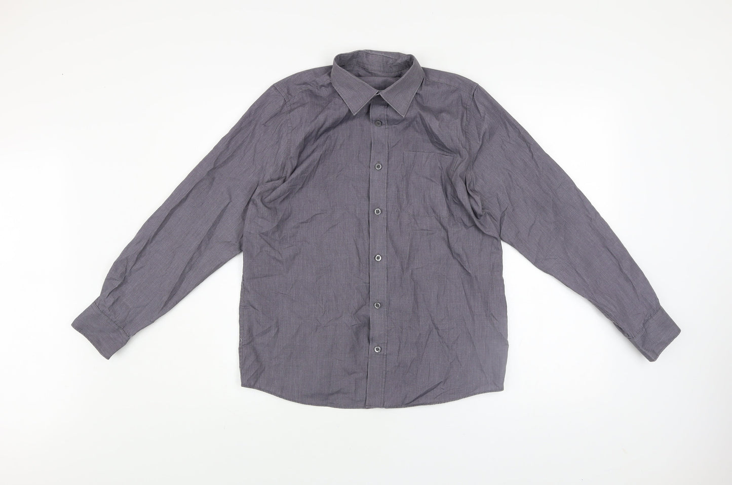 Boys UK Size 13-14 Years Dunnes Stores Grey Basic Button-Up